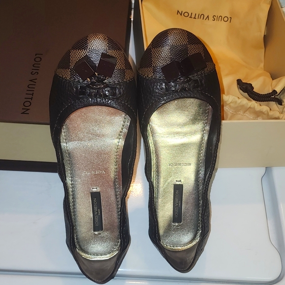✅️100% Authentic Louis Vuitton Damier Ballerina Flats - Picture 1 of 5
